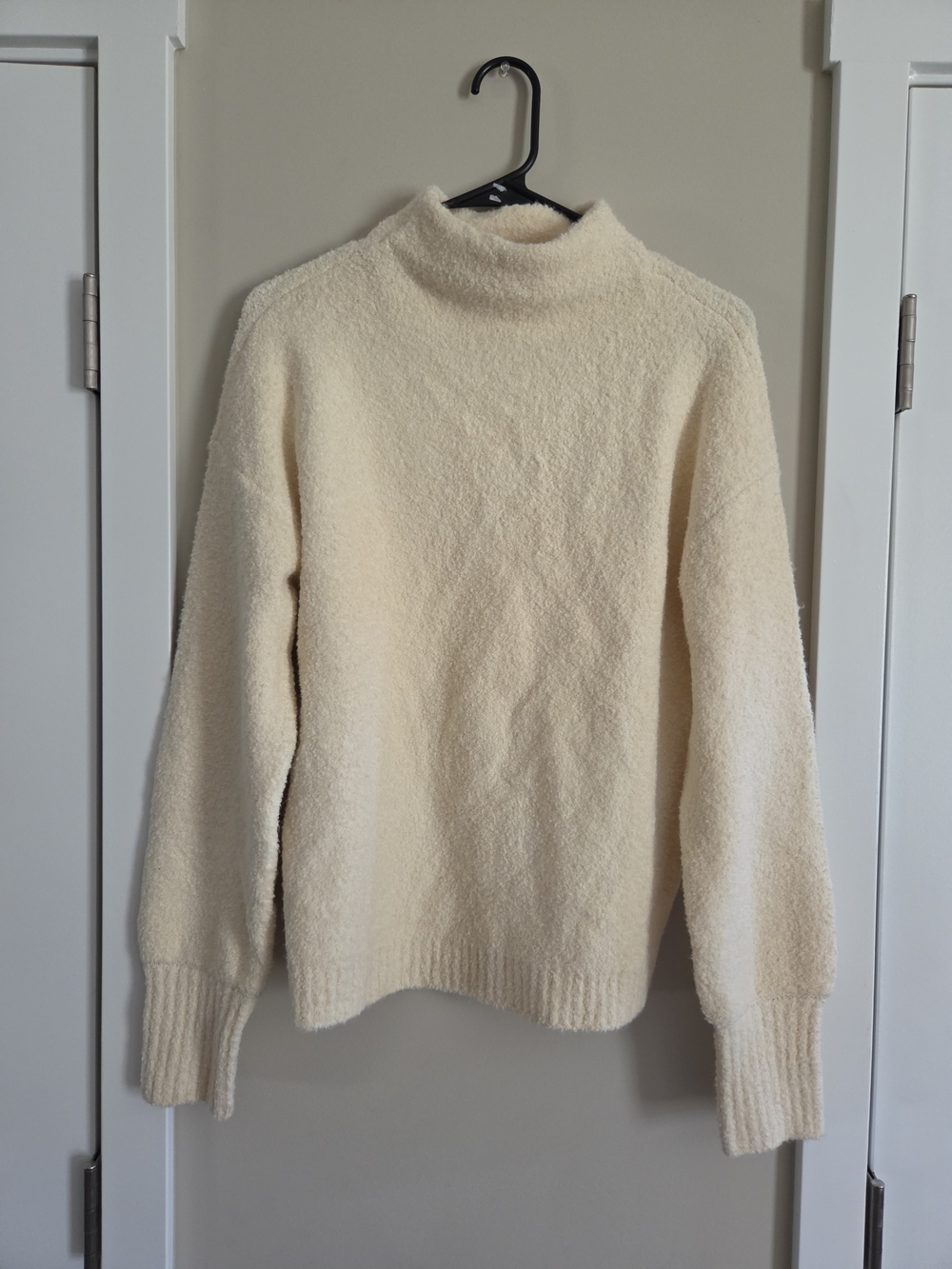 Marled Cream Marled Mock Neck Sweater Womens Size Small Cozy Knit Fall Comfy